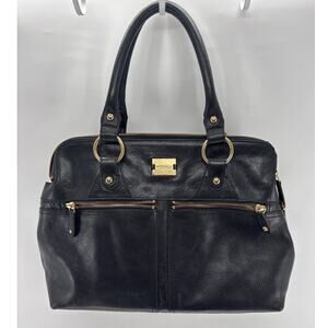 Modalu England "Pippa" Black Leather Satchel Handbag